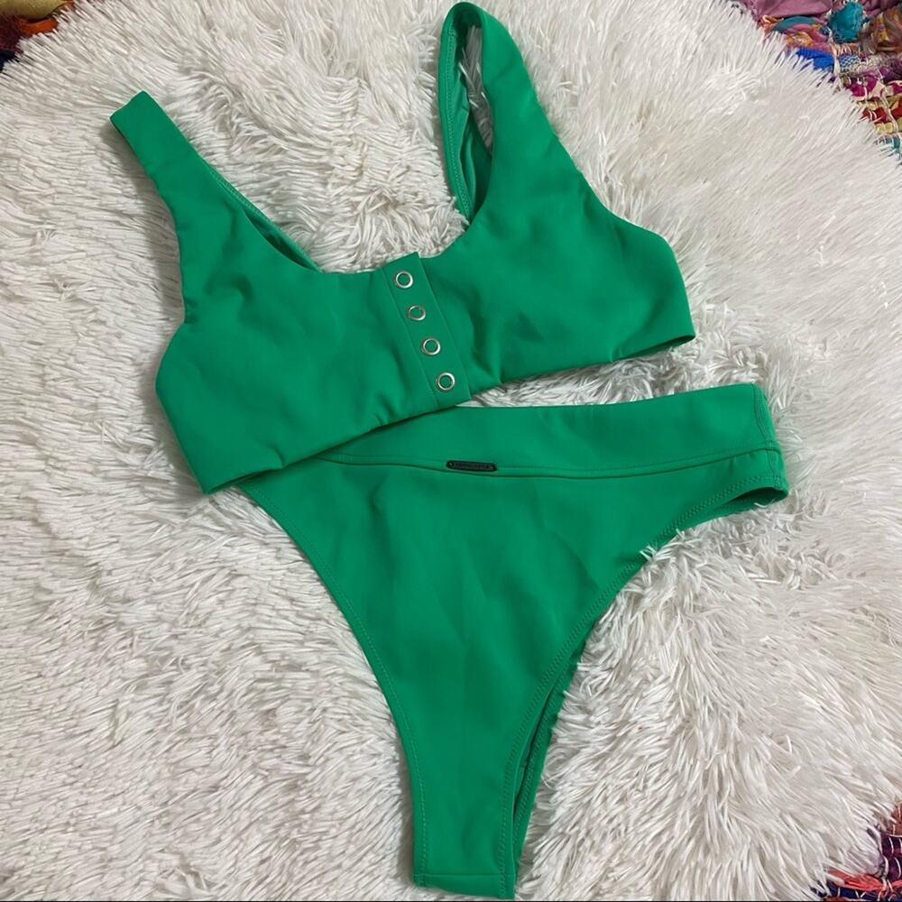KENDALL + KYLIE • Green Knot Swimsuit Bikini M/L - Picture 8 of 14